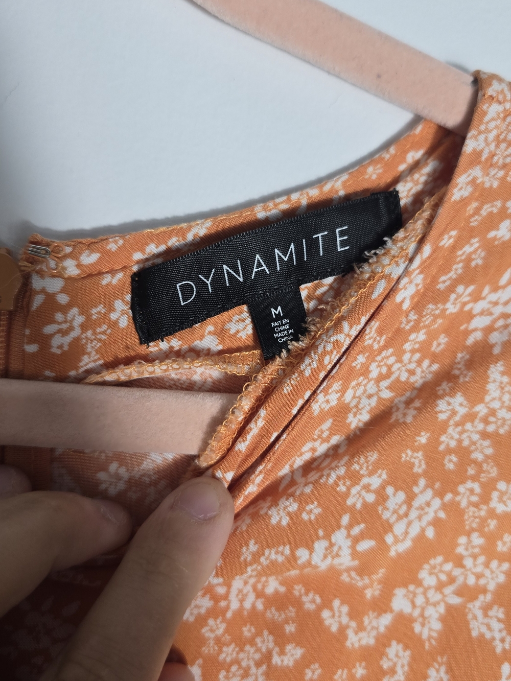 Dynamite Orange Short-Sleeve Floral Mini Dress - Picture 5 of 5